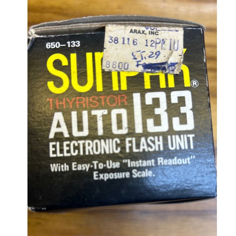 Sunpak‎ Auto 133 Thyristor Flash Unit Black Plastic Vintage camera accessories